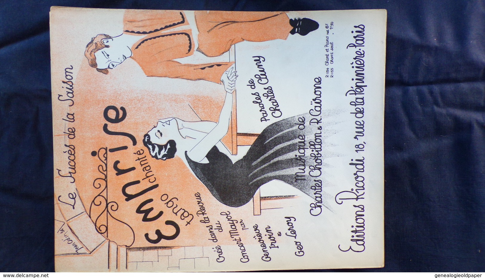 PARTITION MUSICALE-EMPRISE-TANGO- REVUE CONCERT MAYOL GENEVIEVE IRVIN-GEO LEROY-CHARLES CLUNY-CHOBILLON-JEAN ODIN 1936 - Partitions Musicales Anciennes