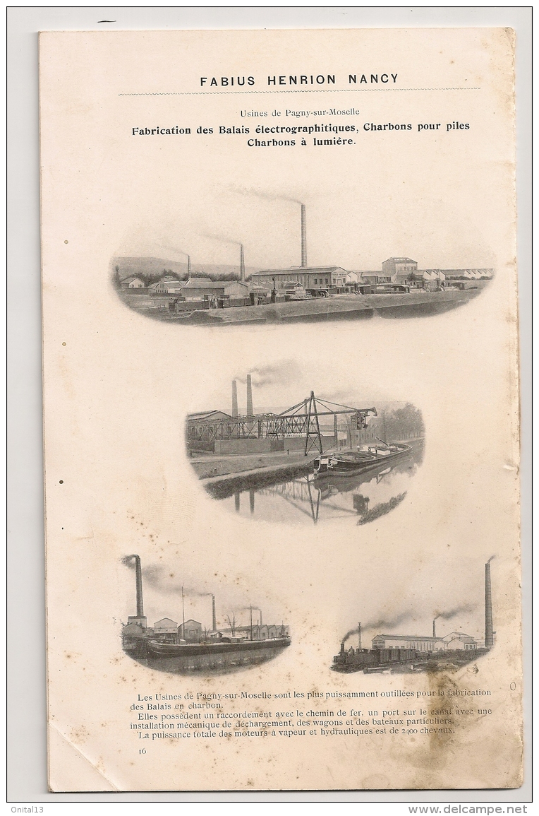 CATALOGUE FABIUS HENRION NANCY BALAIS ELECTROGRAPHITIQUES 14 PAGES - 1900 – 1949