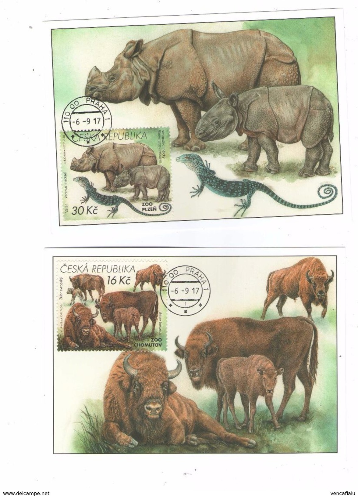 Year 2017 -  Czech ZOO's II., Set Of 4 Cartes Maximum's (CM) - Autres & Non Classés