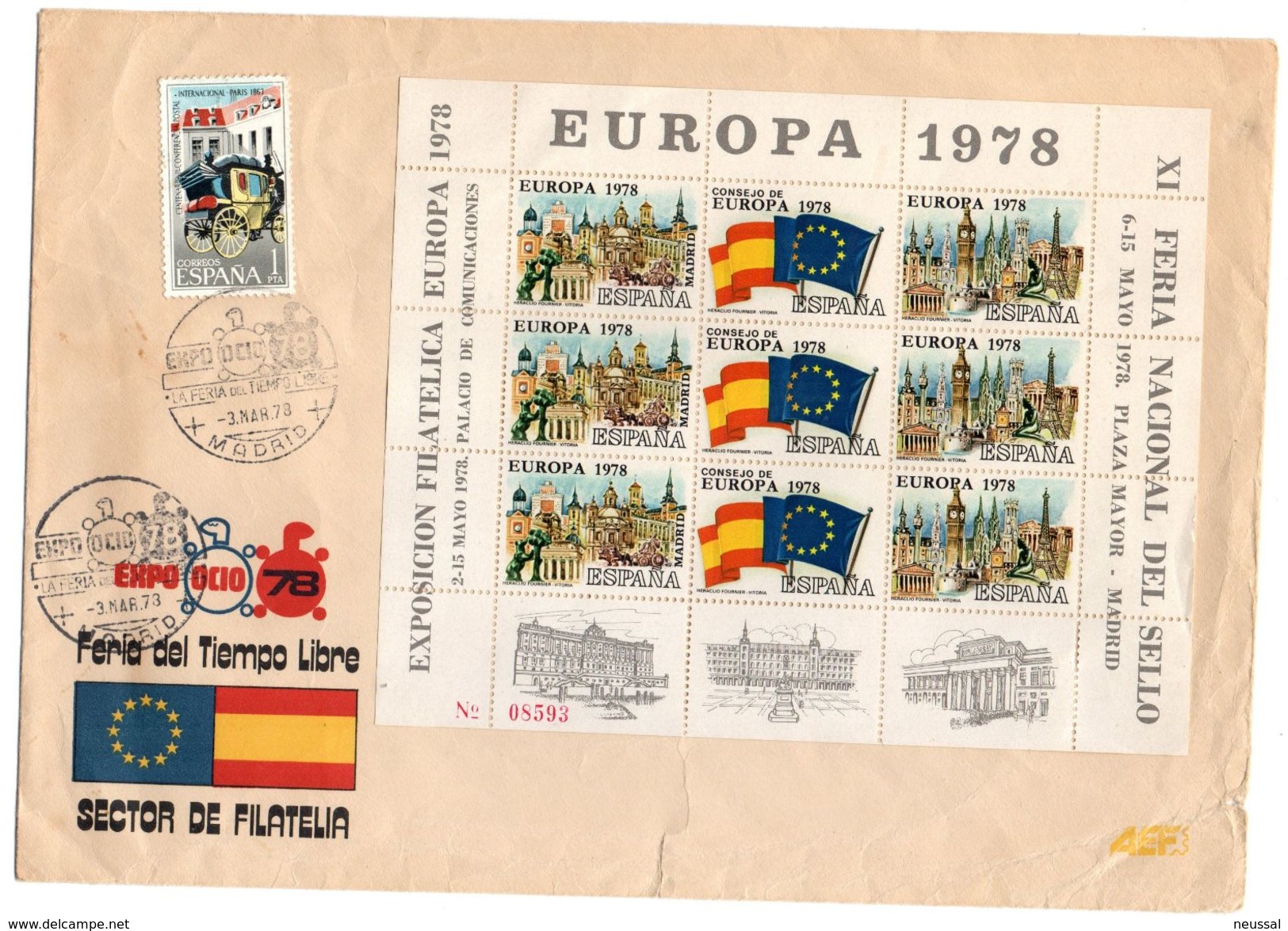 Carta Con Matasellos Commemorativo Expoocio De 1978 - Cartas & Documentos