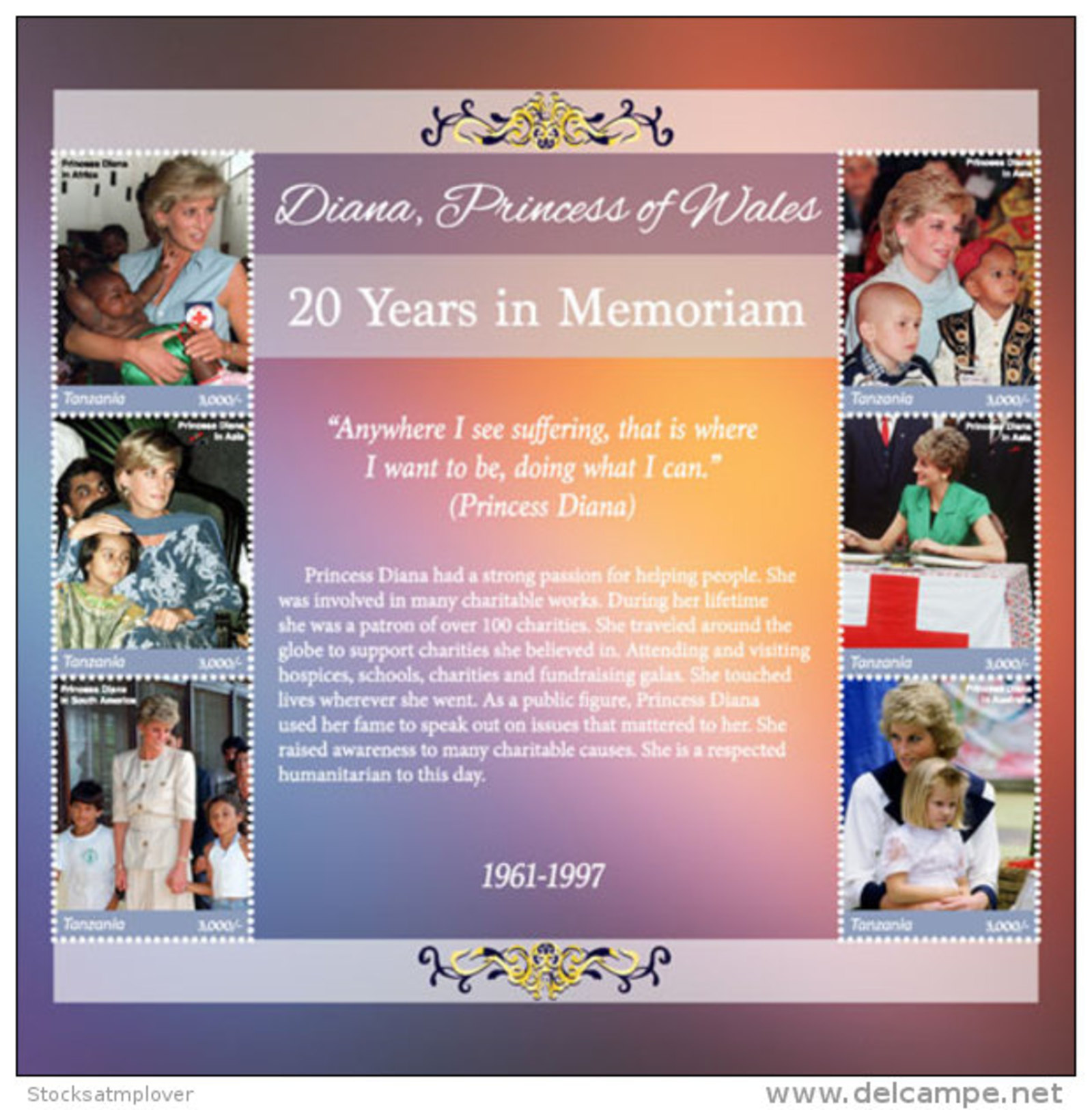 Tanzania 2017 Princess Diana 20 Years In Remembrance -I70160 - Other & Unclassified