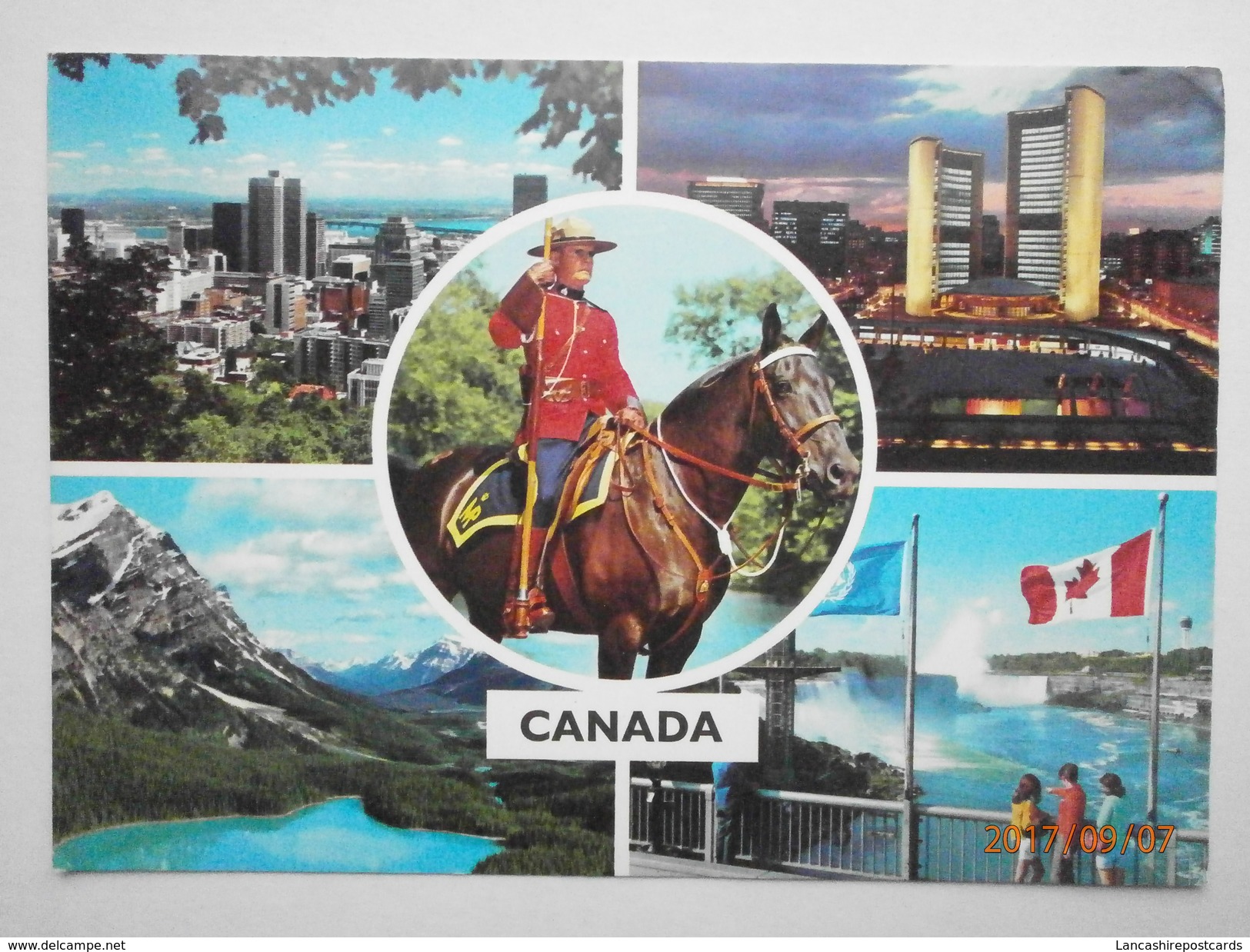 Postcard Multiview Canada RCMP Mounted Policeman PU 1980 By John Hinde My Ref B21812 - Modern Cards