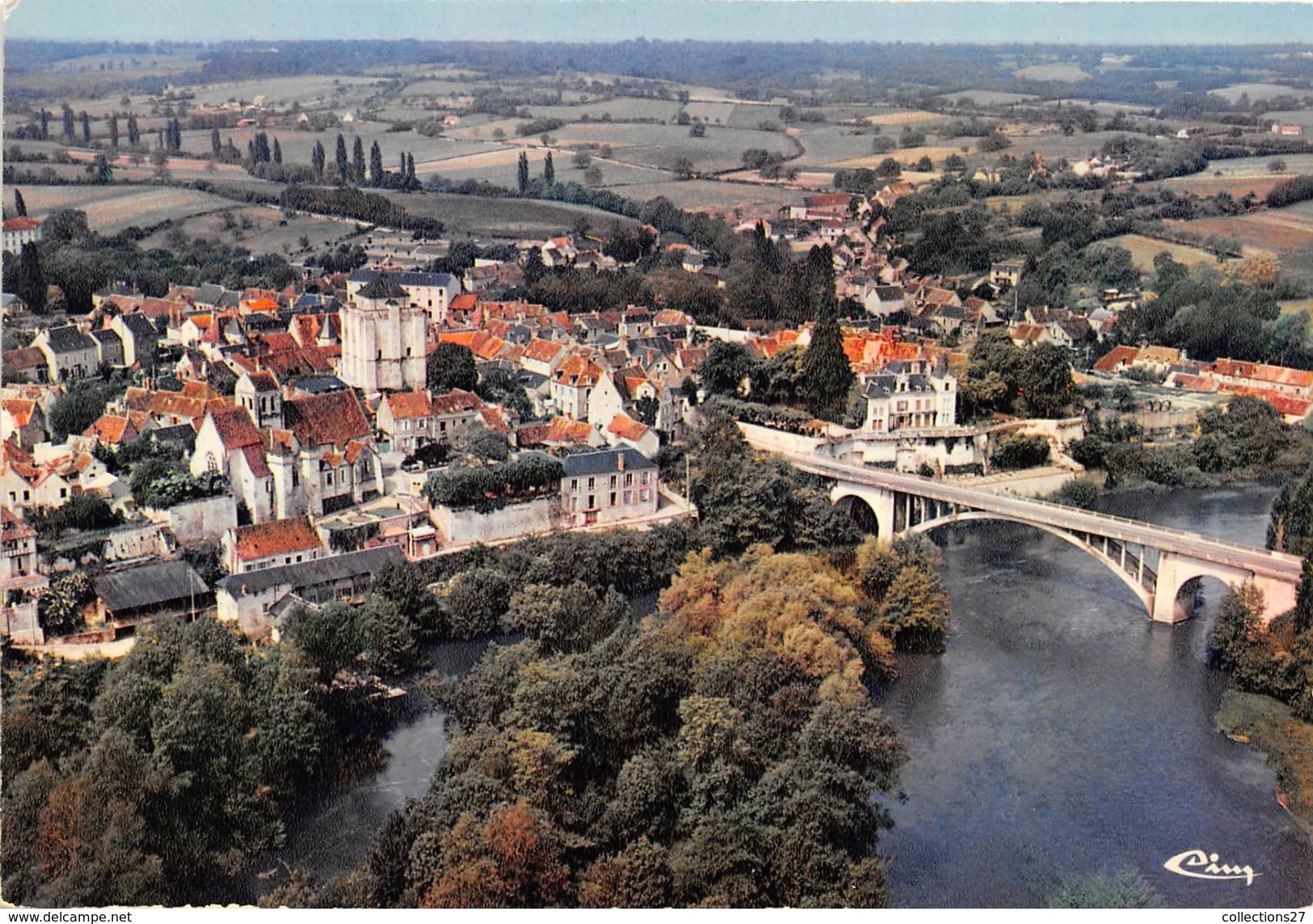 86-LA ROCHE-POSAY- VUE AERIENNE , LE PONT SUR LA CREUSE - La Roche Posay