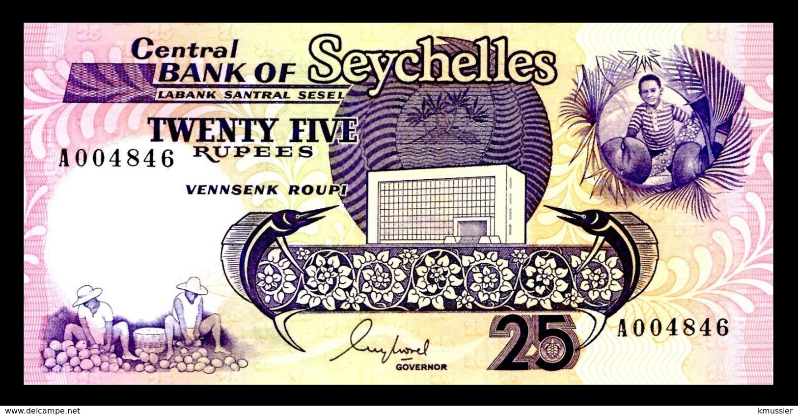 # # # Banknote Seychellen (Seychelles) 25 Rupees UNC # # # - Seychellen