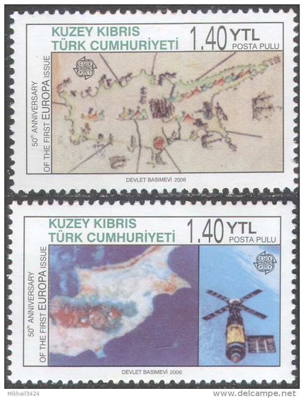 3098 ✅ Europa CEPT Space Ships Explorers 2006 Turkish Chyprus 2v+2S/s MNH ** 21ME - Europe