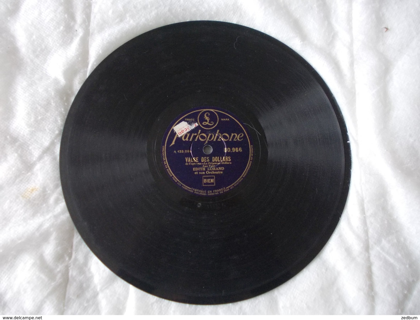 78T - Valse Des Dollars Et Valse De L'opérette La Veuve Joyeuse Par Edith Lorand - 78 Rpm - Gramophone Records