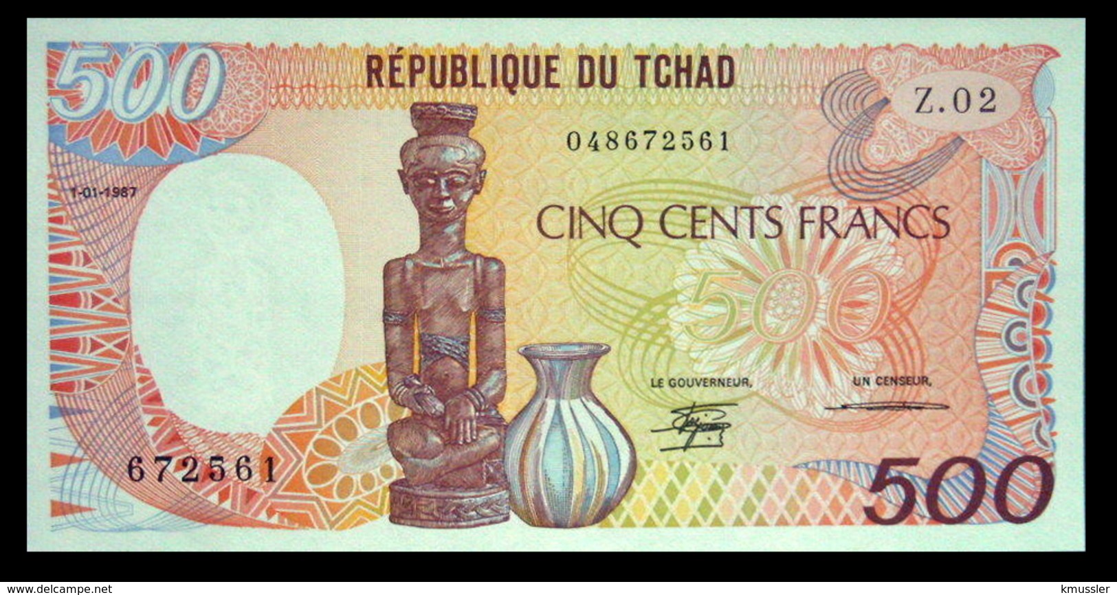 # # # Banknote Tschad (Chad) 500 Francs 1987 UNC # # # - Chad