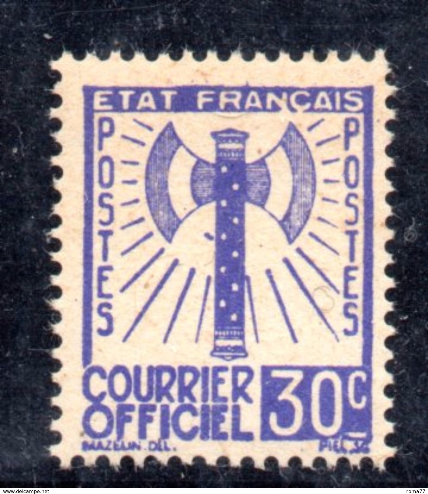 XP365 - FRANCE Francia - 1943 - COURRIER OFFICIEL, Yvert  2, 30 Cent. *** MNH . - Nuovi