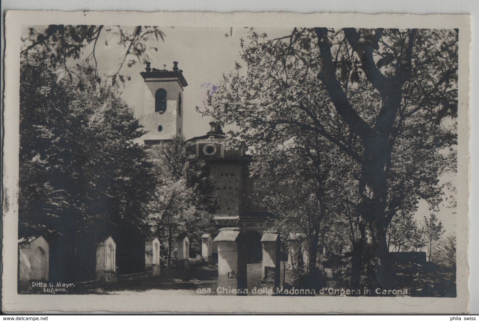 Chiesa Della Madonna D'Ongera In Carona - Photo: Ditta G. Mayr No. 853 - Carona 