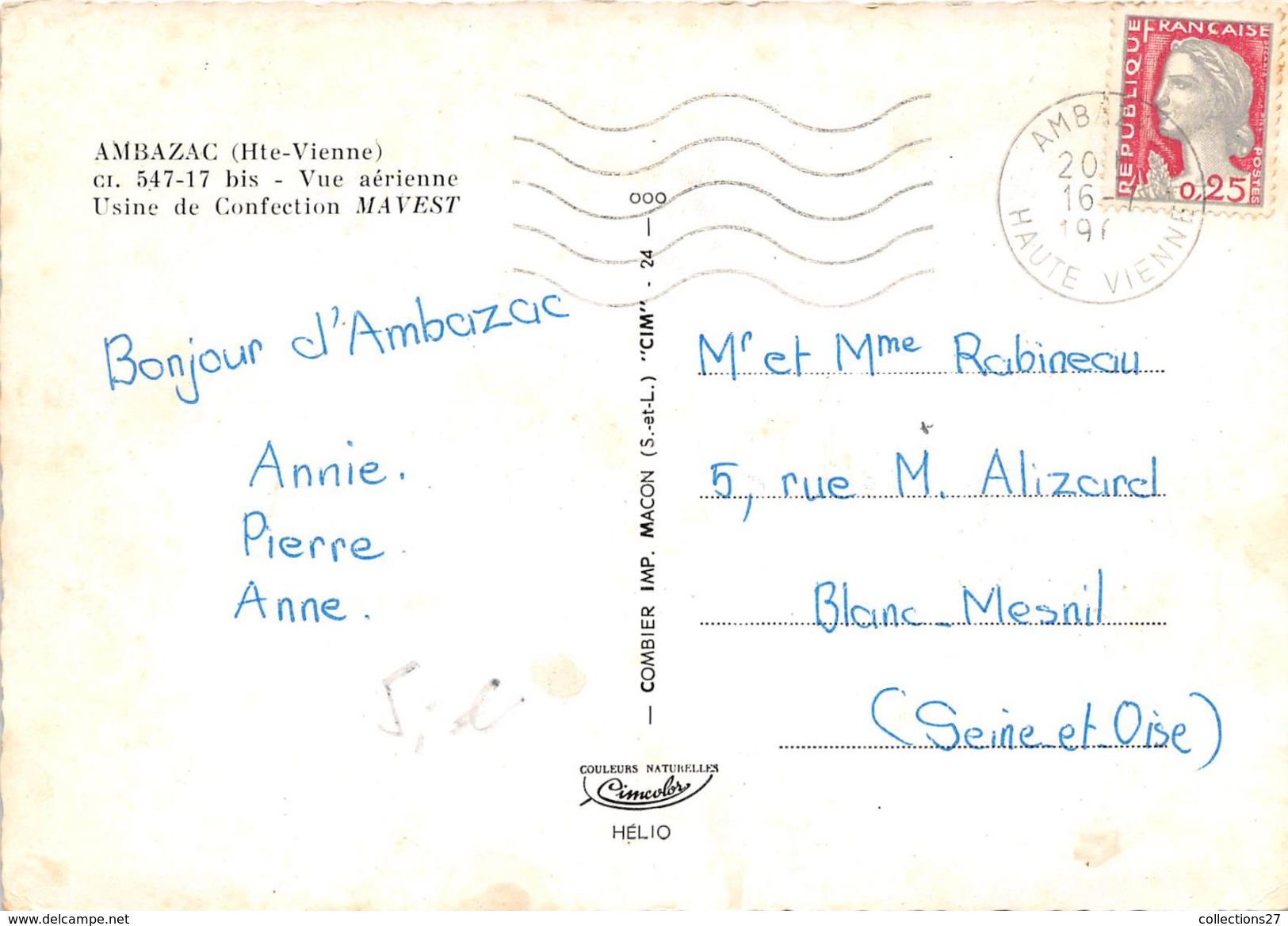 87-AMBAZAC- VUE  AERIENNE , USINE DE CONFECTION MAVEST - Ambazac