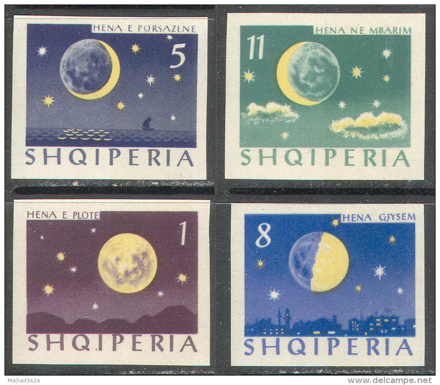 M1320 Space Astronomy 1964 Albania 4v Set MNH ** Imperf Imp 18ME - Europe