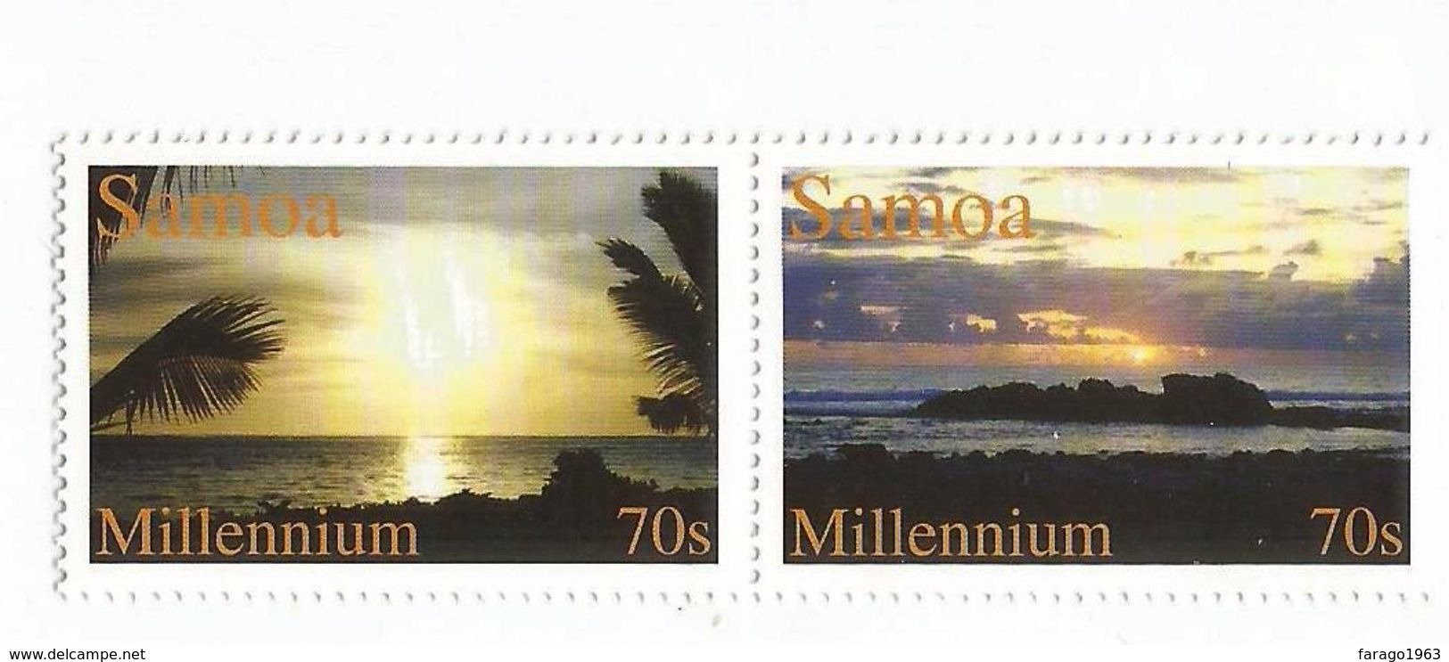 2000 Samoa Millennium Sunrise  Complete Set Of 2   MNH - Samoa