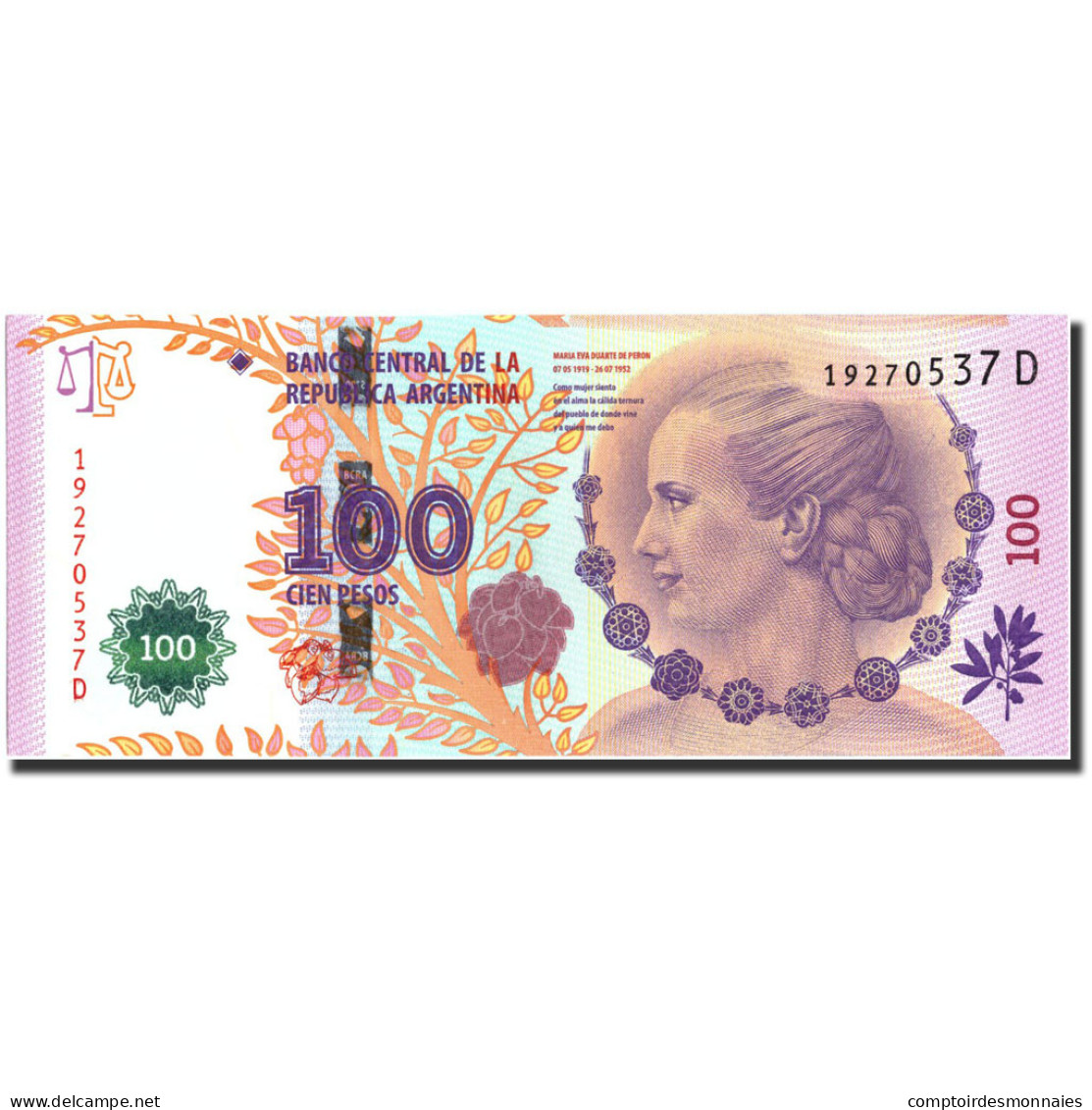 Billet, Argentine, 100 Pesos, Undated (2012), Undated, KM:358b, NEUF - Argentine