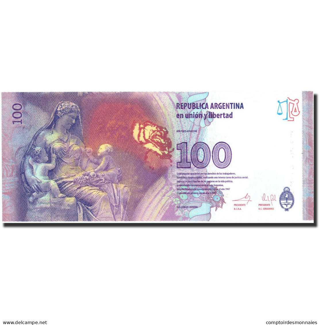 Billet, Argentine, 100 Pesos, Undated (2012), Undated, KM:358b, NEUF - Argentine