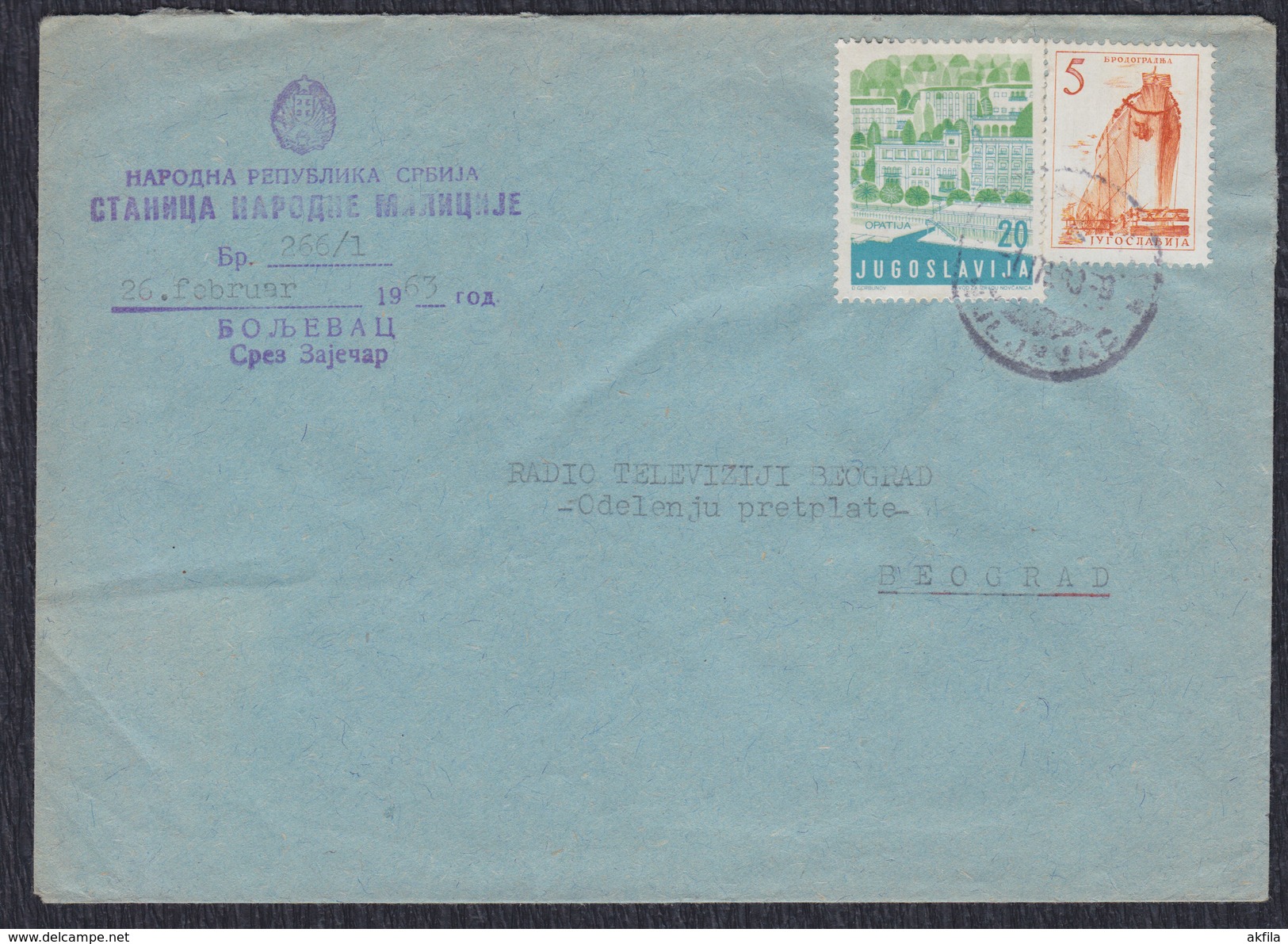 Yugoslavia Croatia 1963 Opatija, Letter Sent From Boljevac To Beograd - Lettres & Documents