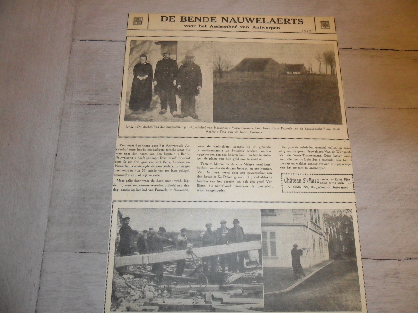 Origineel Knipsel ( 200 ) Uit Tijdschrift  :  De Bende Nauwelaerts Voor Het Assisenhof Van Antwerpen - Hoevenen Mortsel - Sin Clasificación