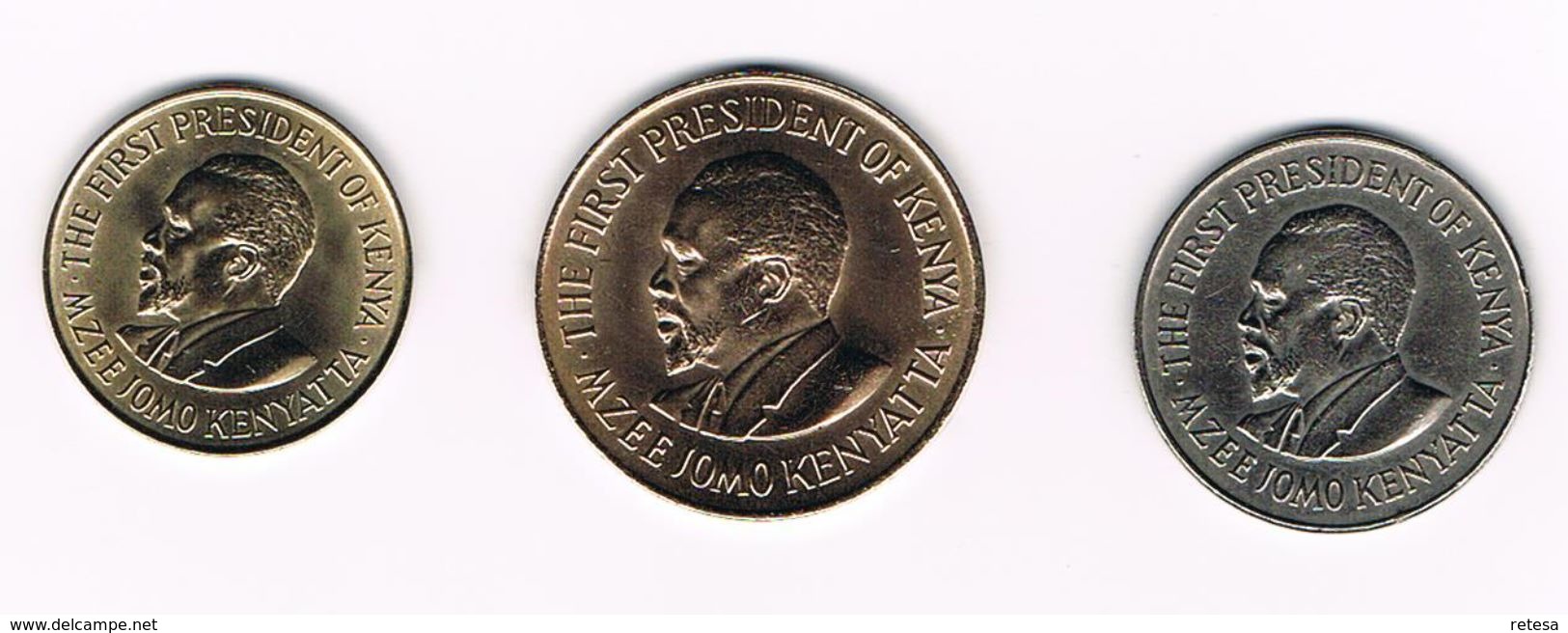 )  KENIA  5 En 10 CENTS 1978 + 1 SHILLING  1973 - Kenya