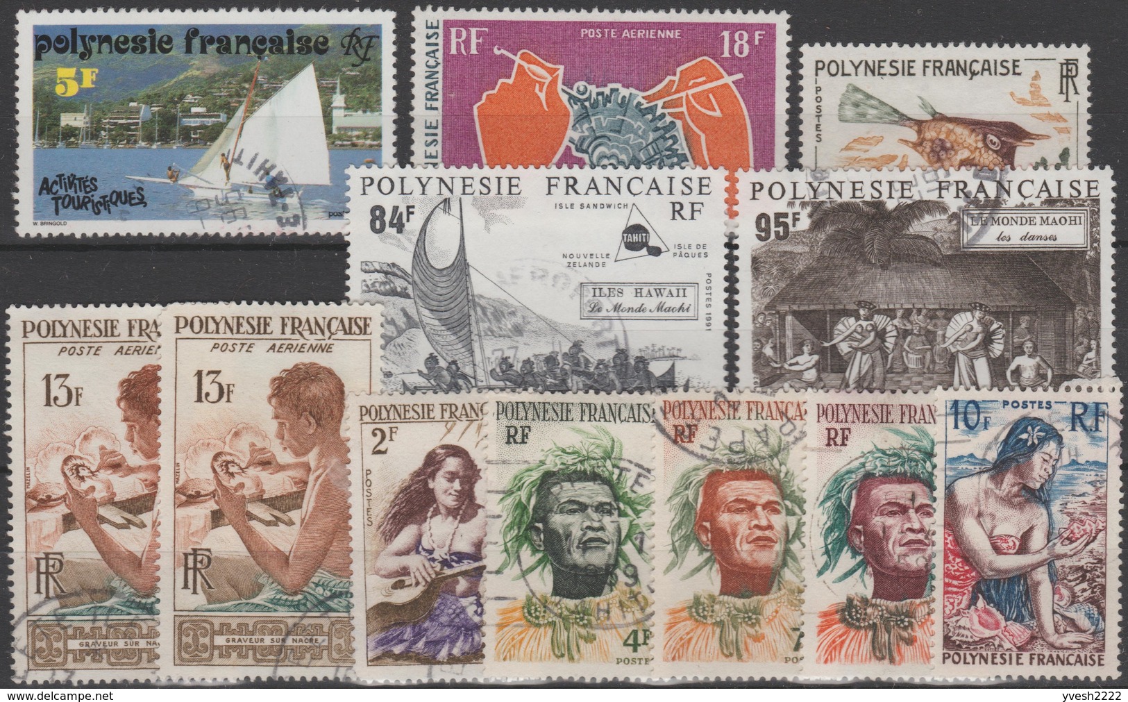 Polynésie Française. Petit Lot De Timbres Oblitérés - Collections, Lots & Series