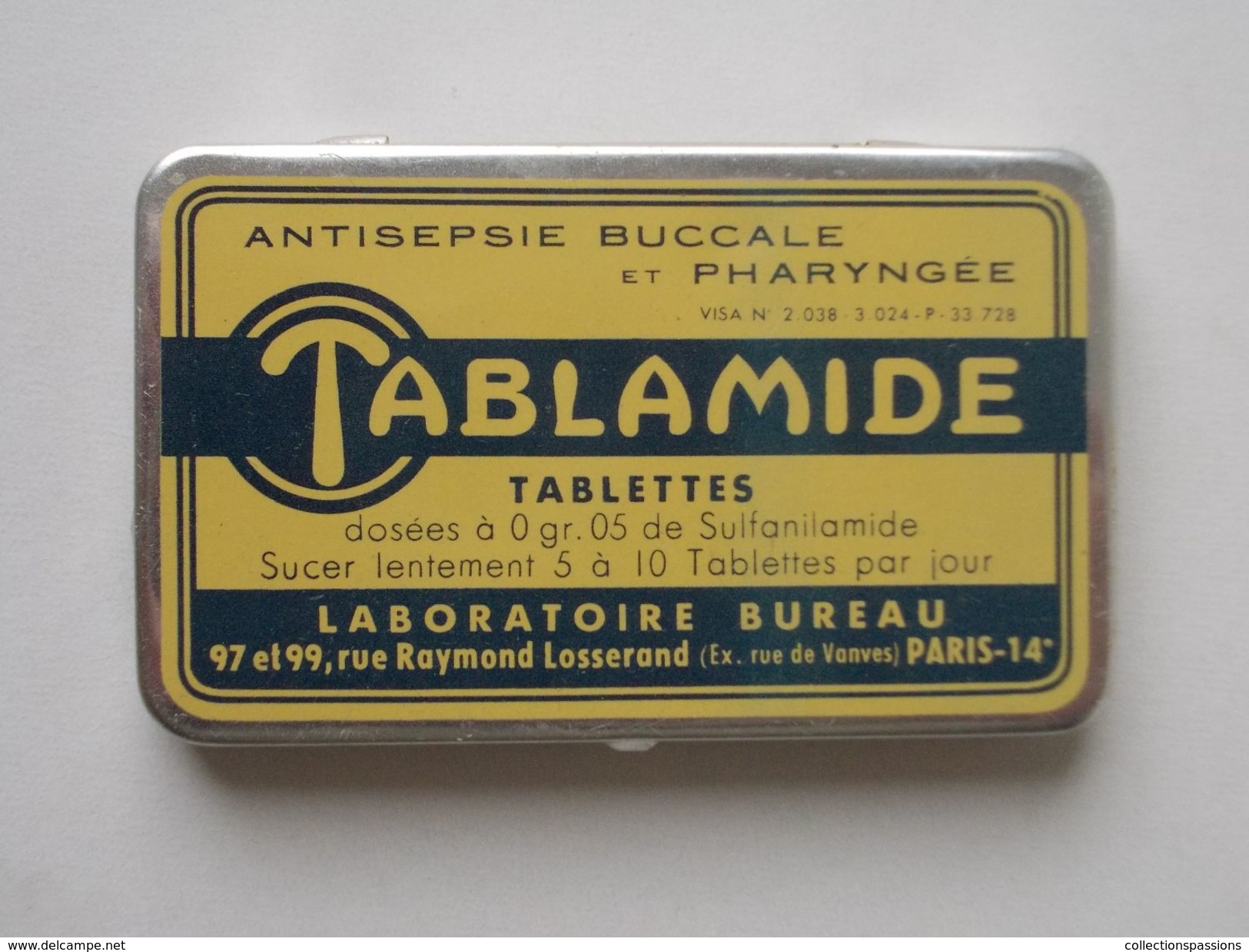 - Boite Métal. TABLAMIDE - Pharmacie - - Matériel Médical & Dentaire