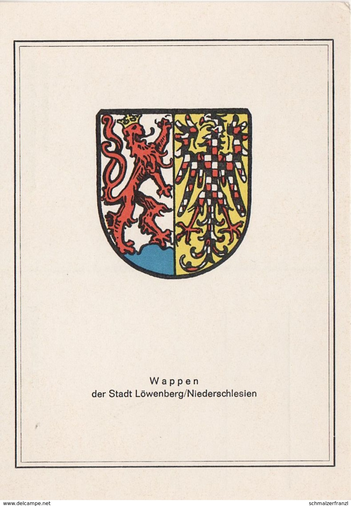 Heraldik AK Wappen Stadt Löwenberg Niederschlesien Schlesien Lowek Slaskie Emblem Blason Héraldique - Schlesien