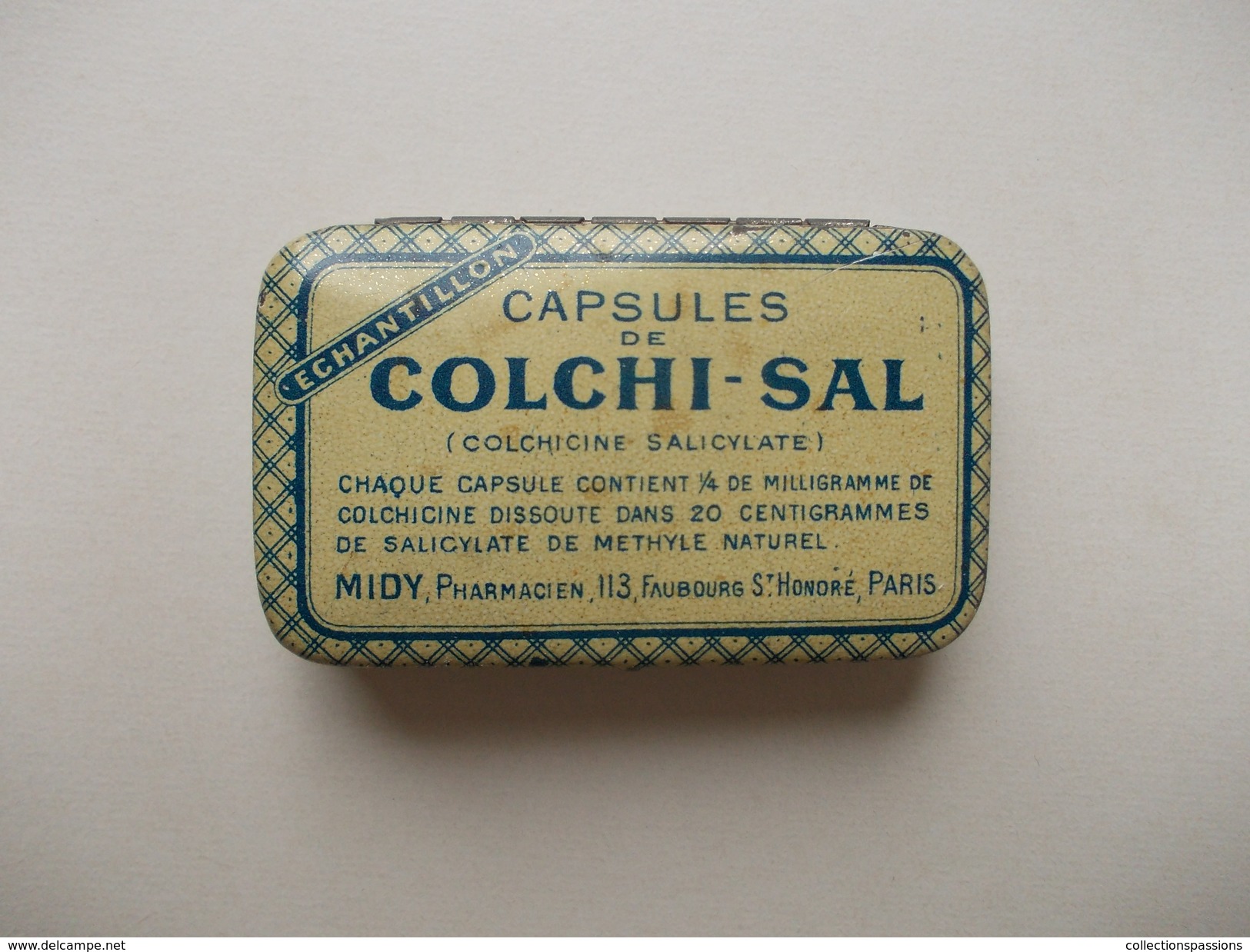 - Boite Métal. Capsules De COLCHI-SAL - Echantillon - Pharmacie - - Matériel Médical & Dentaire