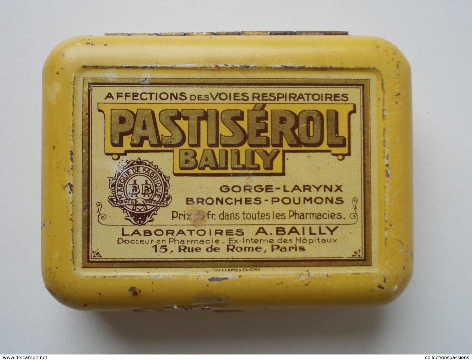 - Boite Métal. PASTISEROL BAILLY - Pharmacie - - Matériel Médical & Dentaire