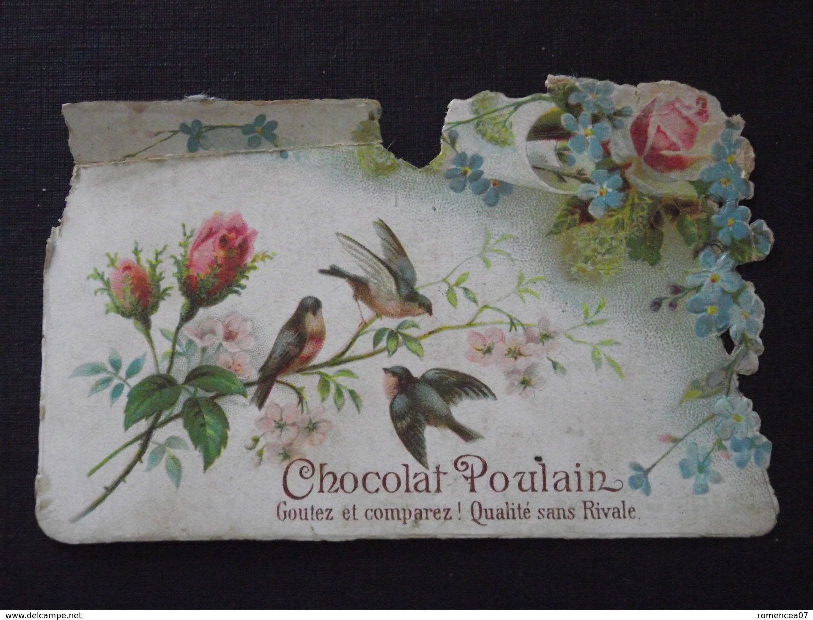 CHOCOLAT POULAIN - Oiseaux Sur Une Branche De Rosier - Ancienne Publicité Alimentaire - A Voir ! - Chocolate