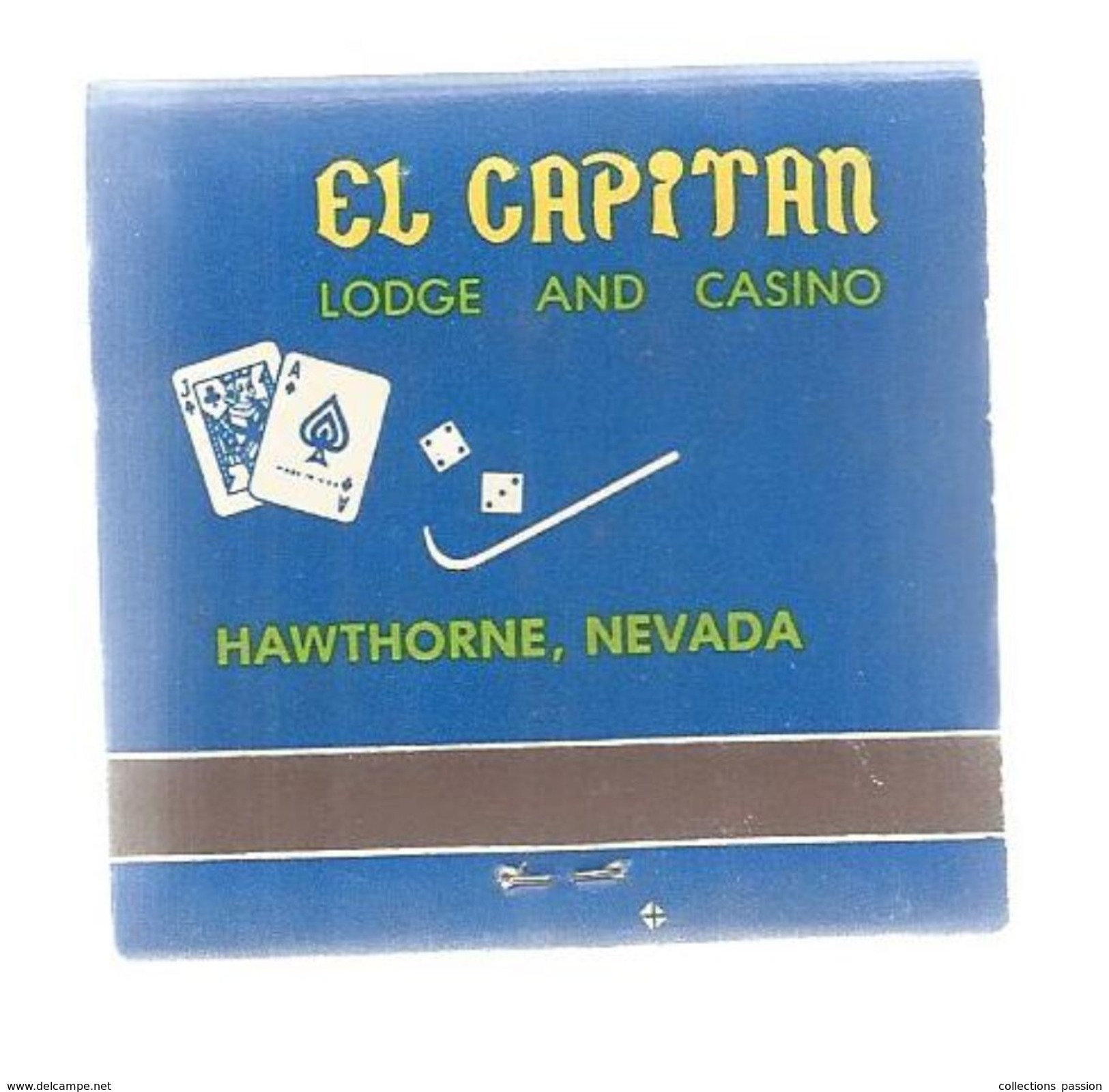 Tabac , Boite, Pochette D'ALLUMETTES, 2 Scans, EL CAPITAN , Lodge And Casino , Hawthorne , Nevada , Etats Unis - Boites D'allumettes