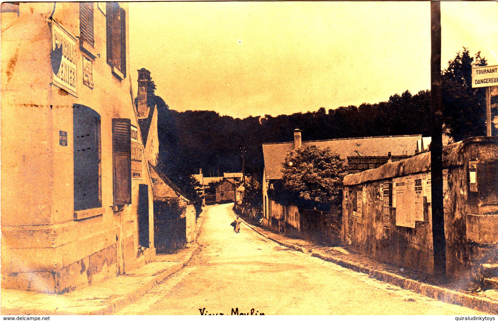 Carte Photo De Vieux Moulin Cpa Animée Circulée En 1908 Bon état Voir Scans - Photos