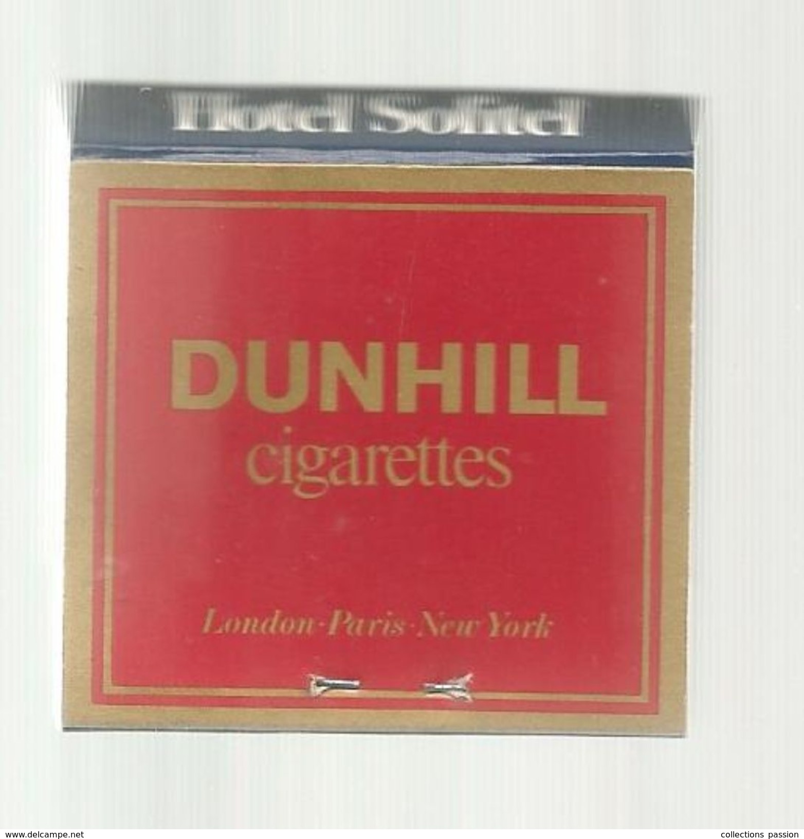 Tabac , Boite, Pochette  D'ALLUMETTES, 2 Scans, HOTEL SOFITEL , Cigarettes DUNHILL - Zündholzschachteln