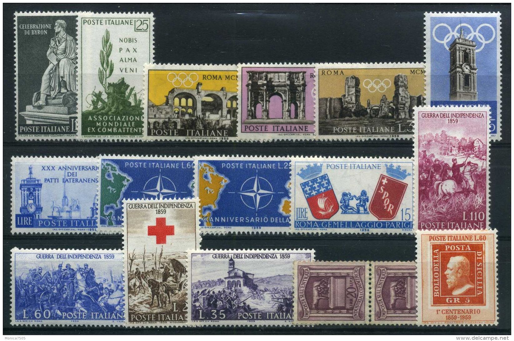 ITALIE ( LOT ) : LOT  DE  TIMBRES  NEUFS  SANS  TRACE  DE  CHARNIERE , GOMME  BICOLORE , A  VOIR . - Collections