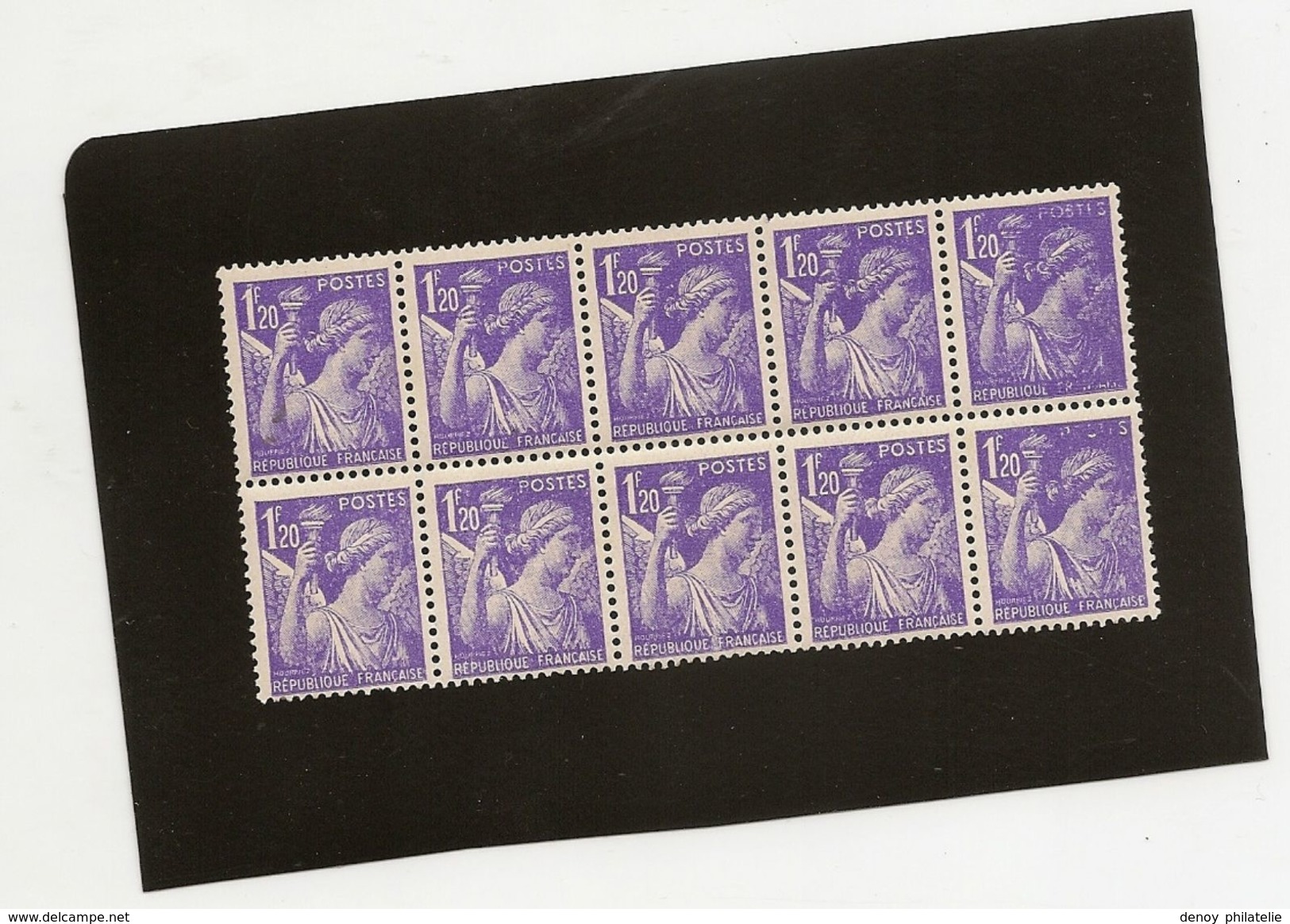 France Iris Numero 651 En Bloc De 10 Poste Effacé Sur Le Timbre En Bas A Droite RR - Unused Stamps