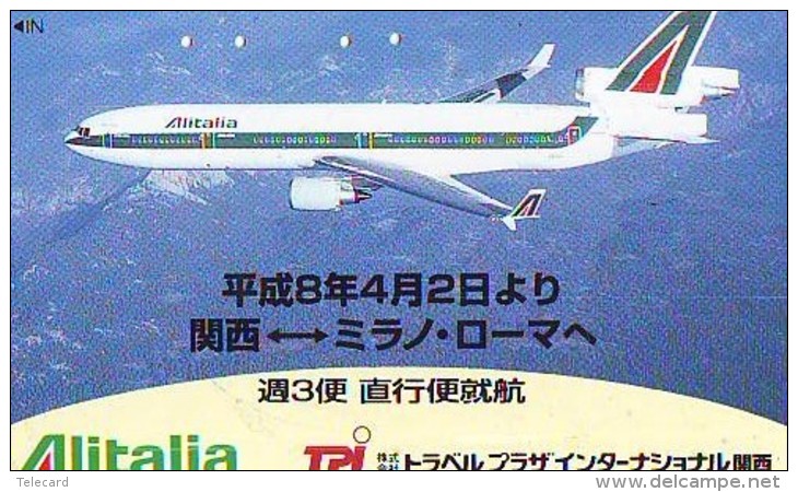 Télécarte  JAPON * 110-011  * ALITALIA  (2282) * Phonecard JAPAN * Airplane * Flugzeug AVION * AIRLINE - Vliegtuigen