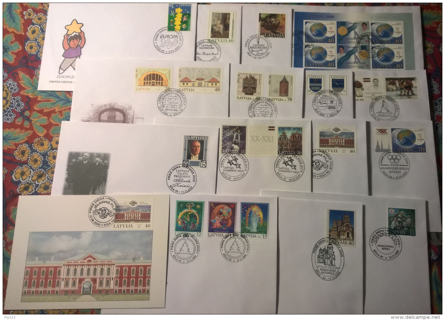 Lettonia 2000 16 FDC Annata Quasi Completa / Almost Complete Year Set FDC - Lettonie