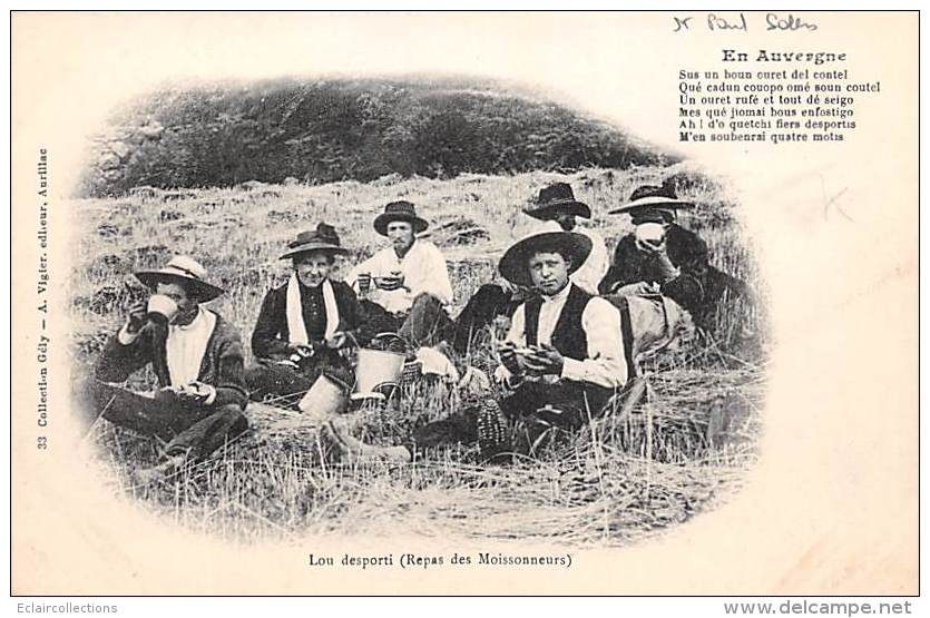 Thème Loisirs Pique-Nique    : Cantal 15 St Paul De Salers. Repas Des Moissonneurs - Autres & Non Classés