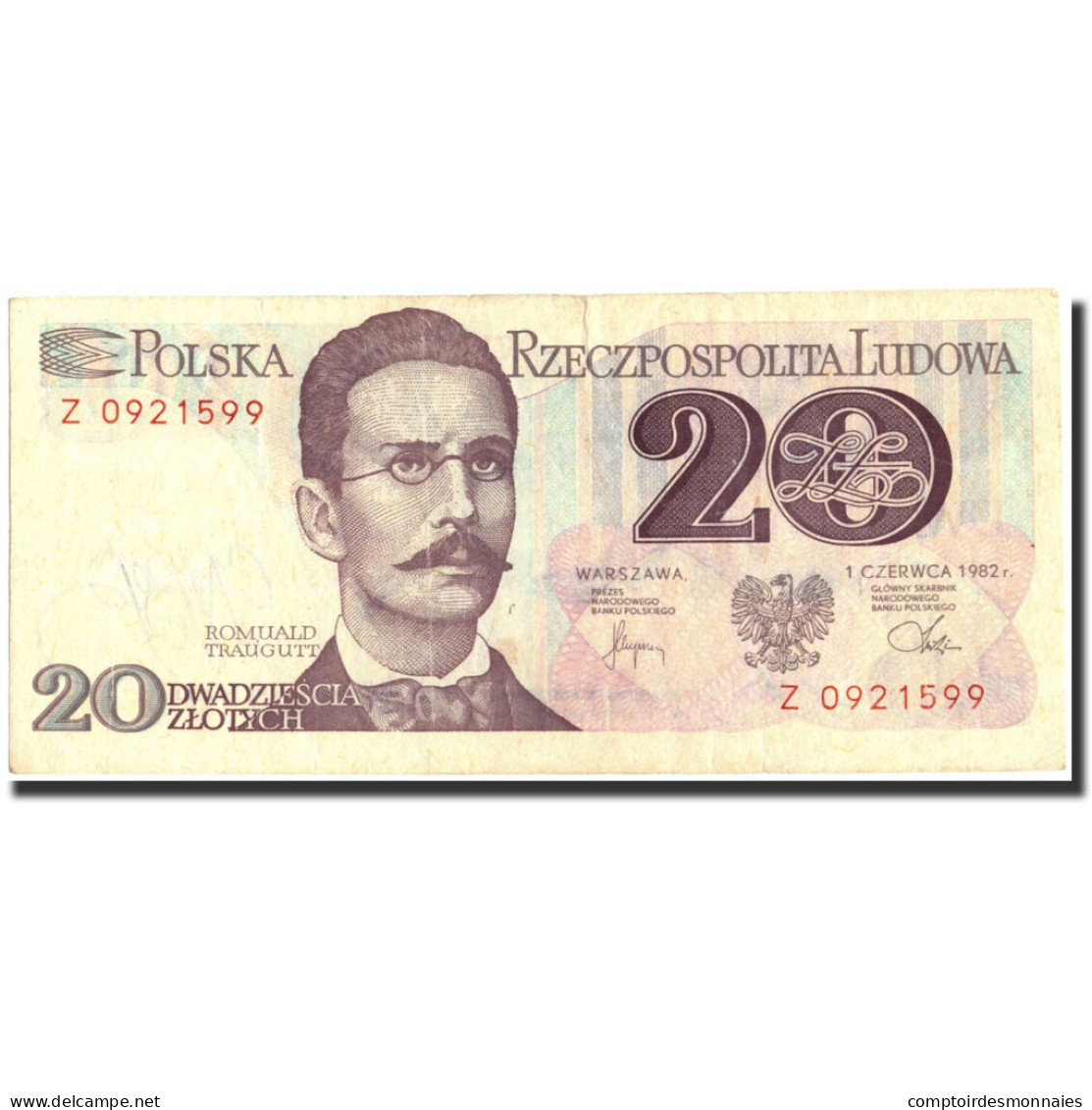 Billet, Pologne, 20 Zlotych, 1982, 1982-06-01, KM:149a, SPL+ - Poland