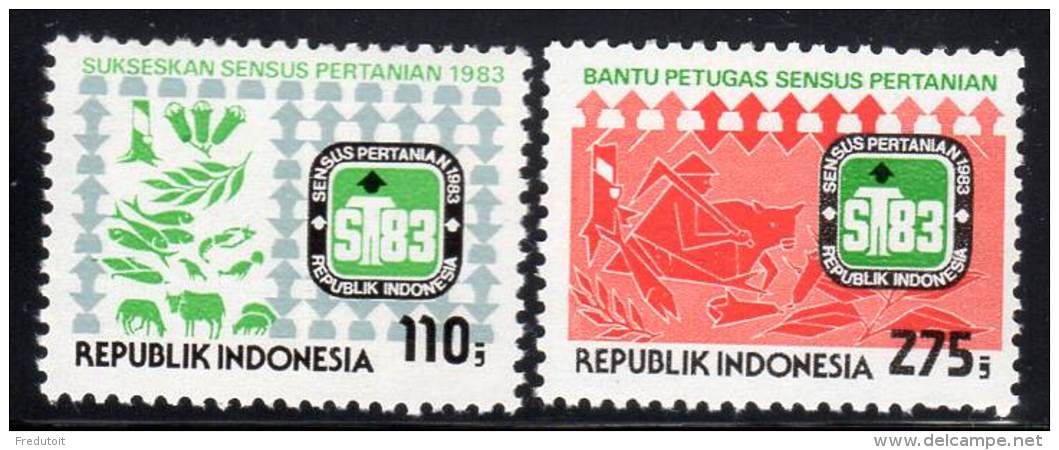 INDONESIE - 1983 - N°995/6 ** Recensement Agricole - Indonésie