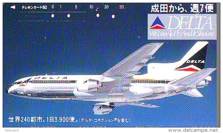 Télécarte  JAPON * 110-60184 * DELTA  (2285) * Phonecard JAPAN * Airplane * Flugzeug AVION * AIRLINE - Avions