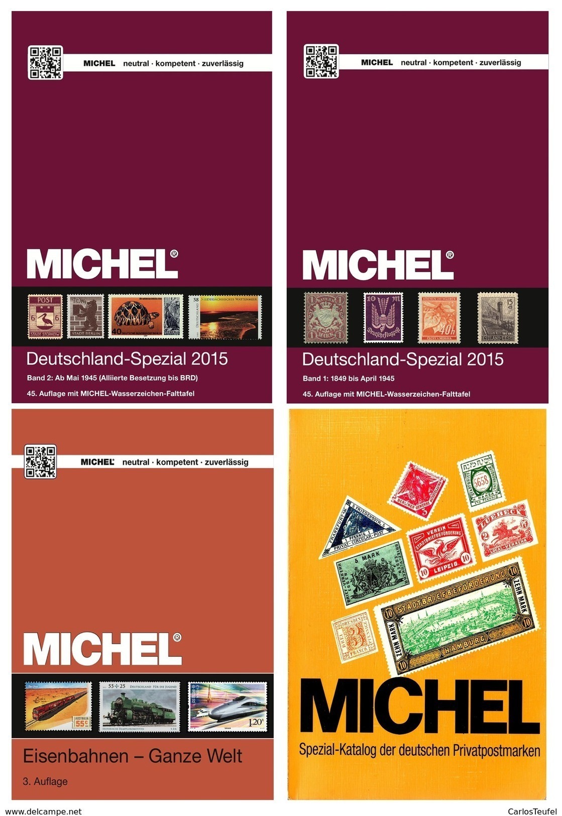 MICHEL BRIEFMARKEN DEUTSCHLAND 2015 KATALOG 4 VOLUMEN KOMPLETT (4 EBOOK DVD) PDF - Allemagne