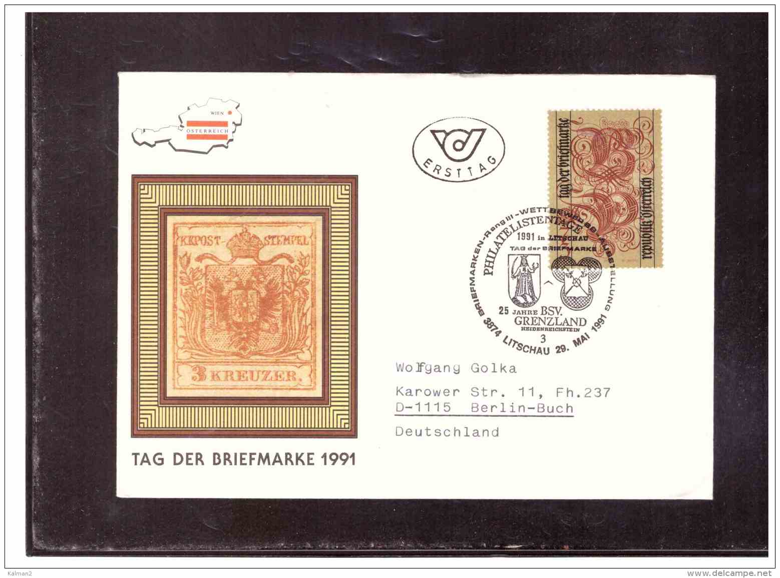 FDC3916   -   LITSCHAU  29.5.1991     /   FDC MICHEL NR. 2032     -     TAG DER BRIEFMARKE 1991 - Giornata Del Francobollo