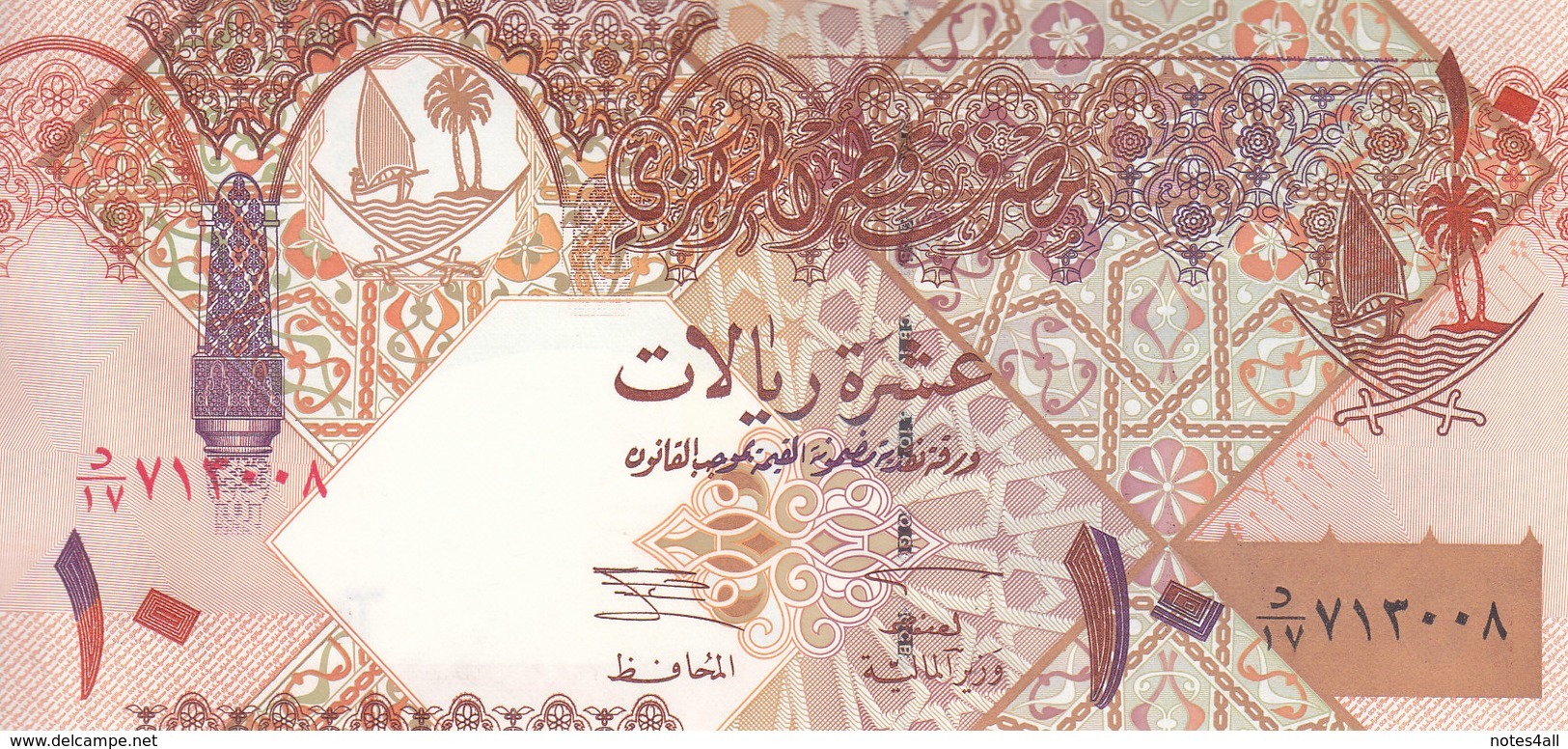 QATAR 10  RIAL 2003 P-22 UNC  */* - Qatar