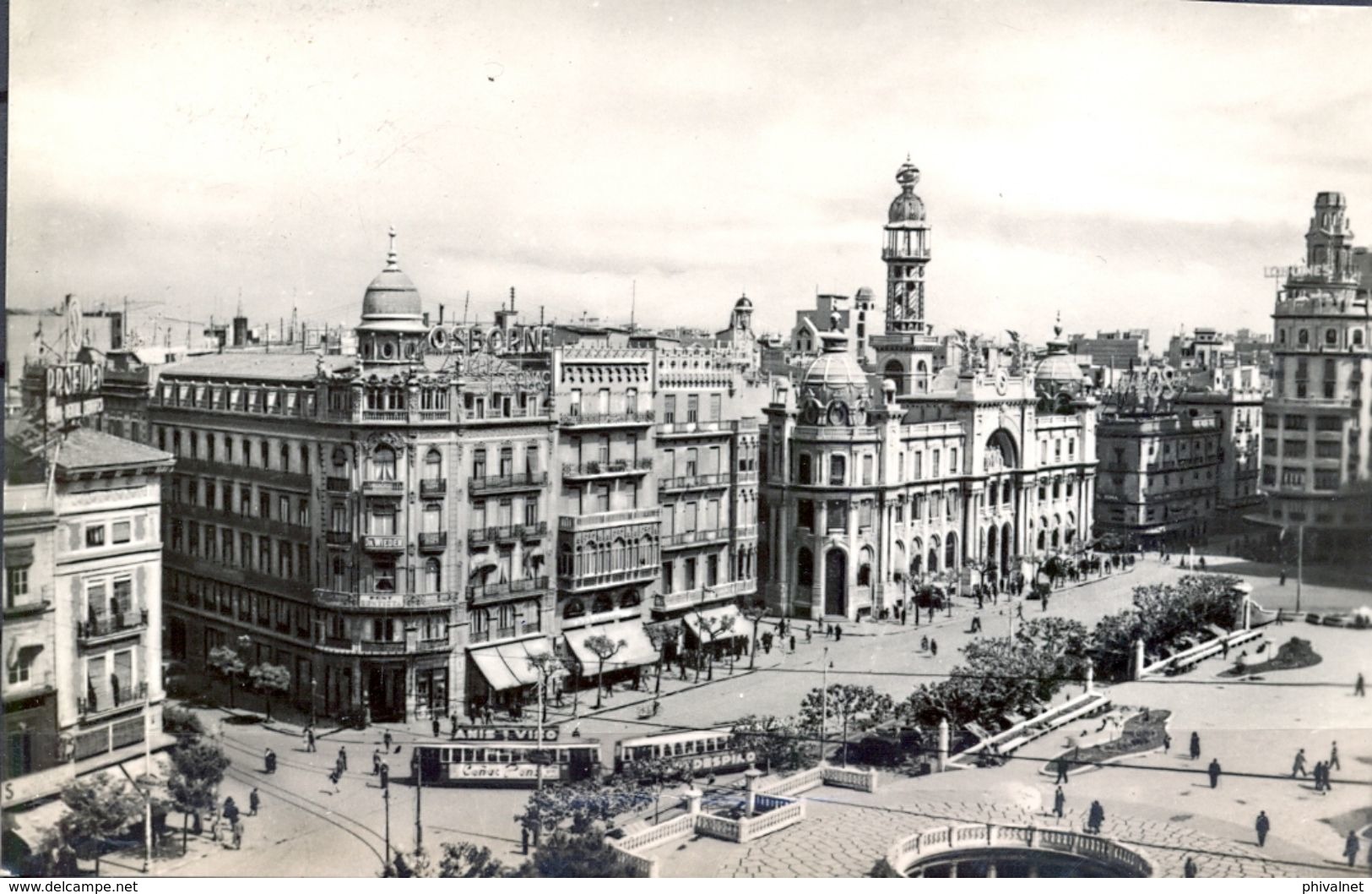 1956 , VALENCIA , PLAZA DEL CAUDILLO ,  TARJETA POSTAL CIRCULADA - Valencia