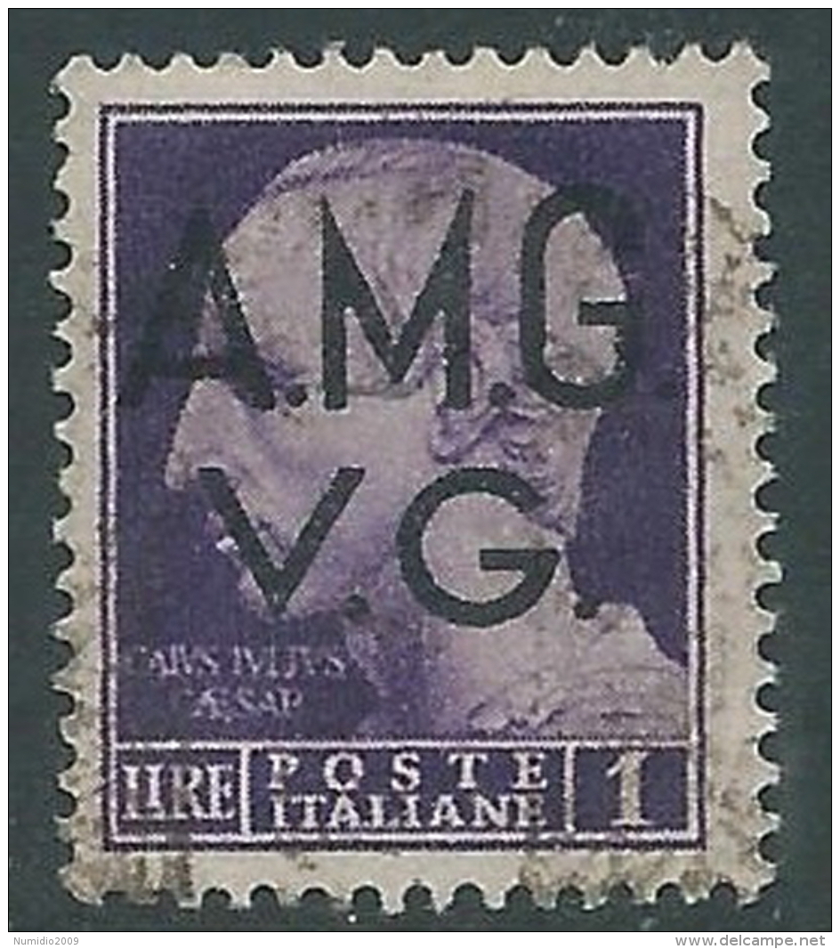 1945-47 TRIESTE AMG VG USATO IMPERIALE EFFIGIE 1 LIRA - R14-8 - Usados