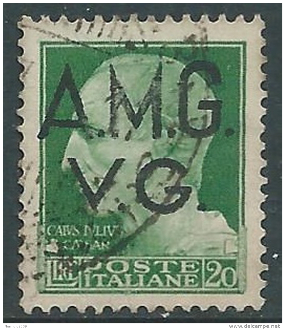 1945-47 TRIESTE AMG VG USATO IMPERIALE EFFIGIE 20 LIRE - R14-9 - Used