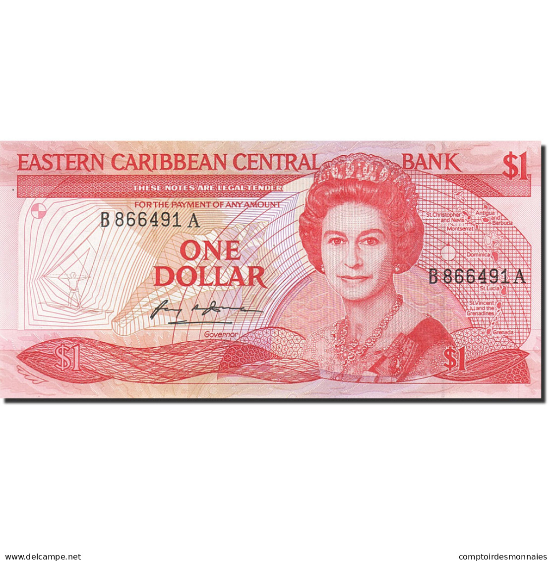 Billet, Etats Des Caraibes Orientales, 1 Dollar, 1985-1987, Undated (1985-1988) - East Carribeans