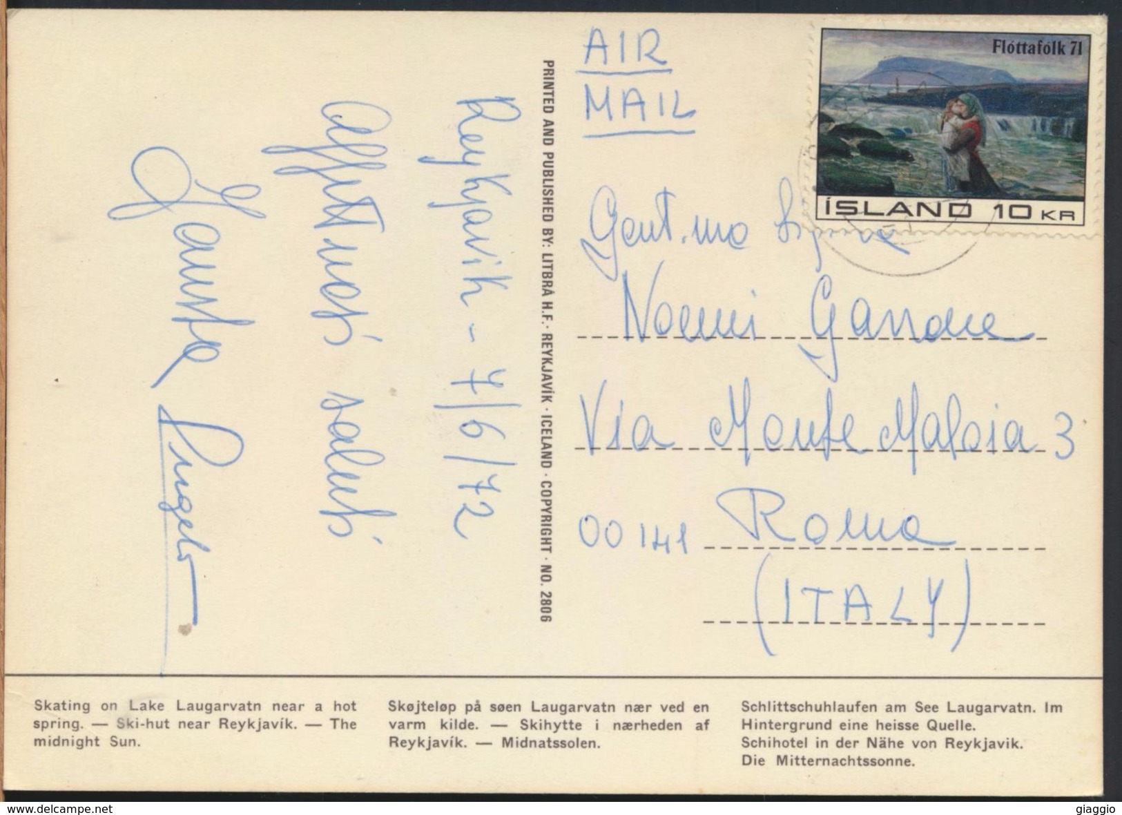 °°° 6443 - ICELAND - VIEWS - 1972 With Stamps °°° - Islanda