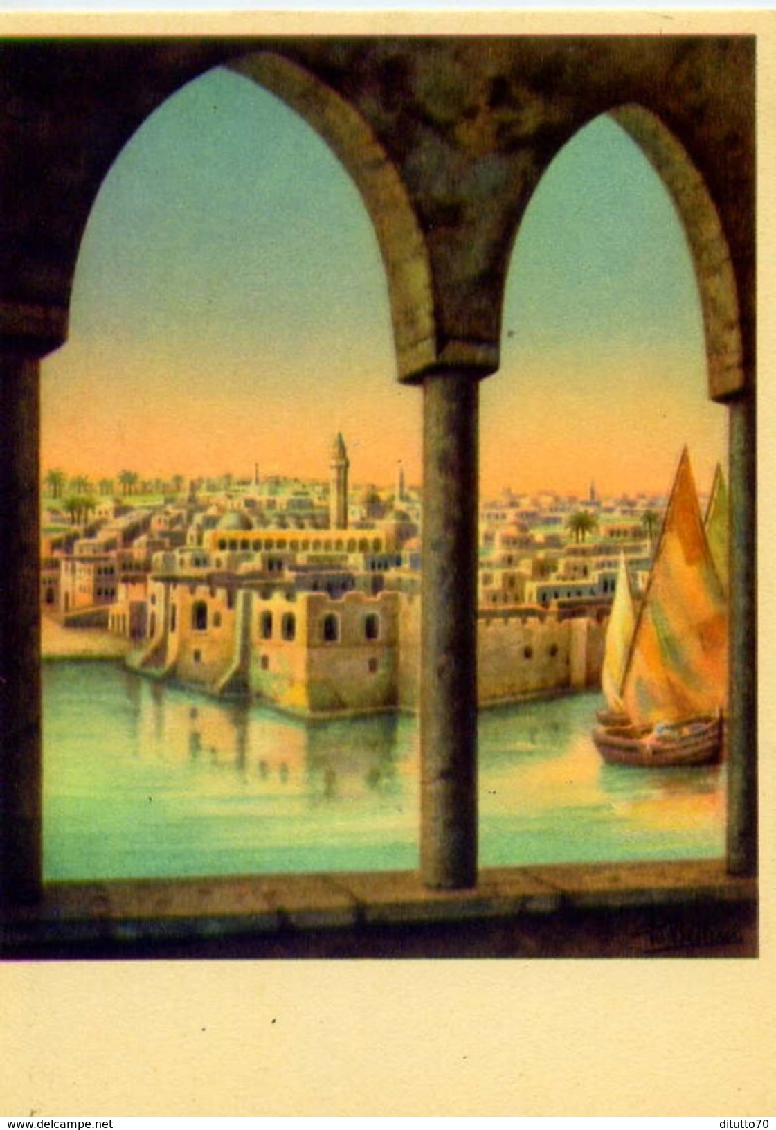Tripoli - Il Castello - Visto Dal Mediterraneo - Dandoli Bellini - Formato Grande Non Viaggiata &ndash; E 2 - Lebanon