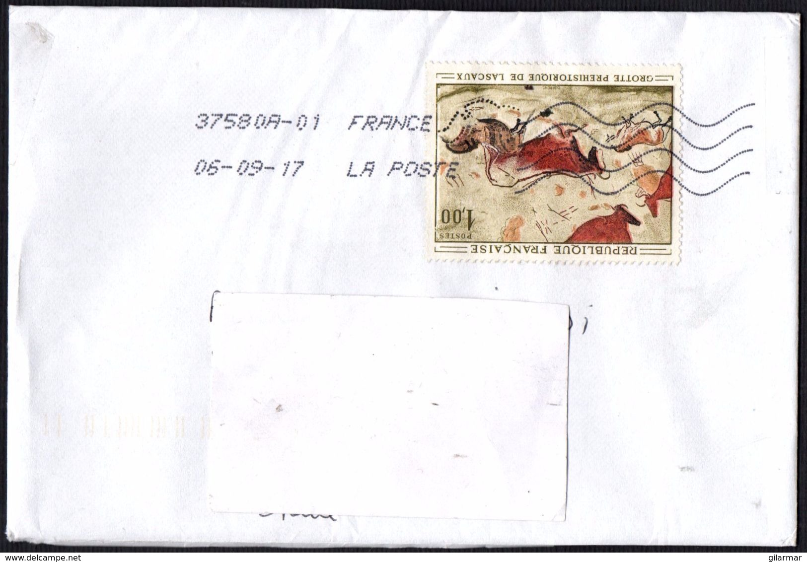 FRANCE 2017 - MAILED ENVELOPE - PREHISTORIC CAVE OF LASCAUX - Archaeology