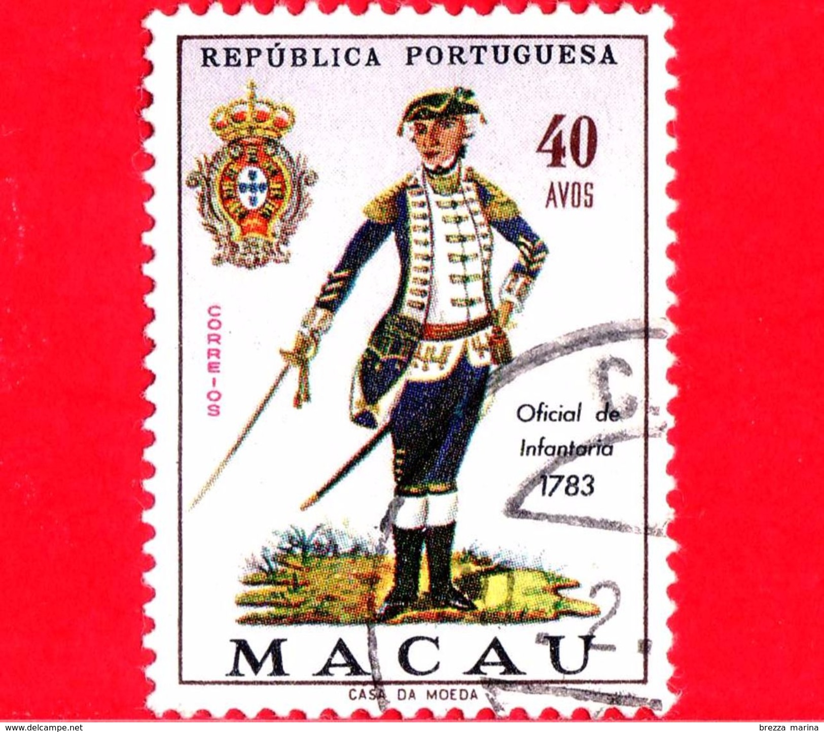 MACAO - Usato - 1966 - Uniformi Dell'esercito - 40 - Used Stamps