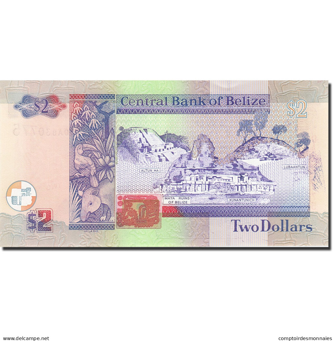 Billet, Belize, 2 Dollars, 2003-2010, 2003-06-01, KM:66a, NEUF - Belice